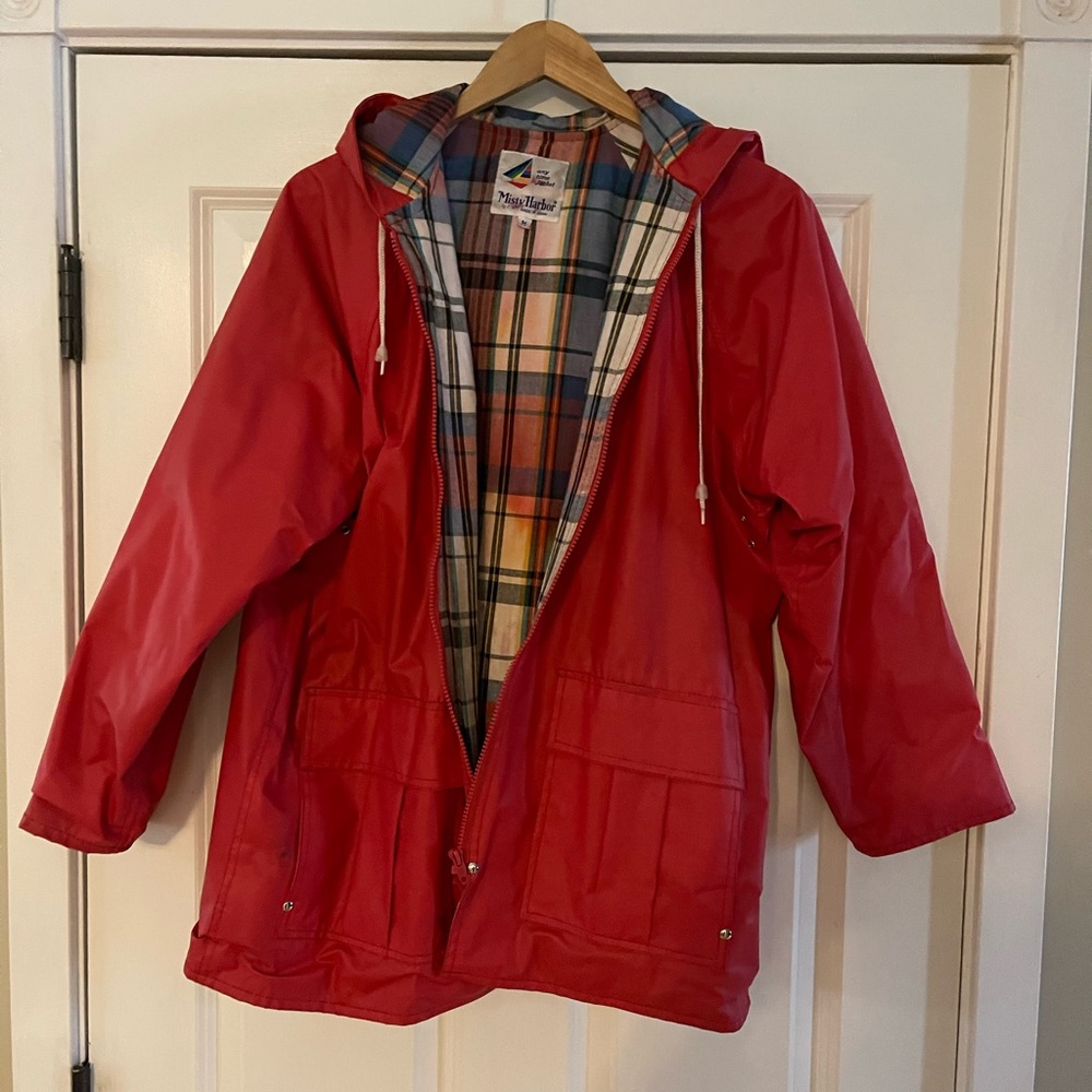 Vintage misty harbor rain jacket